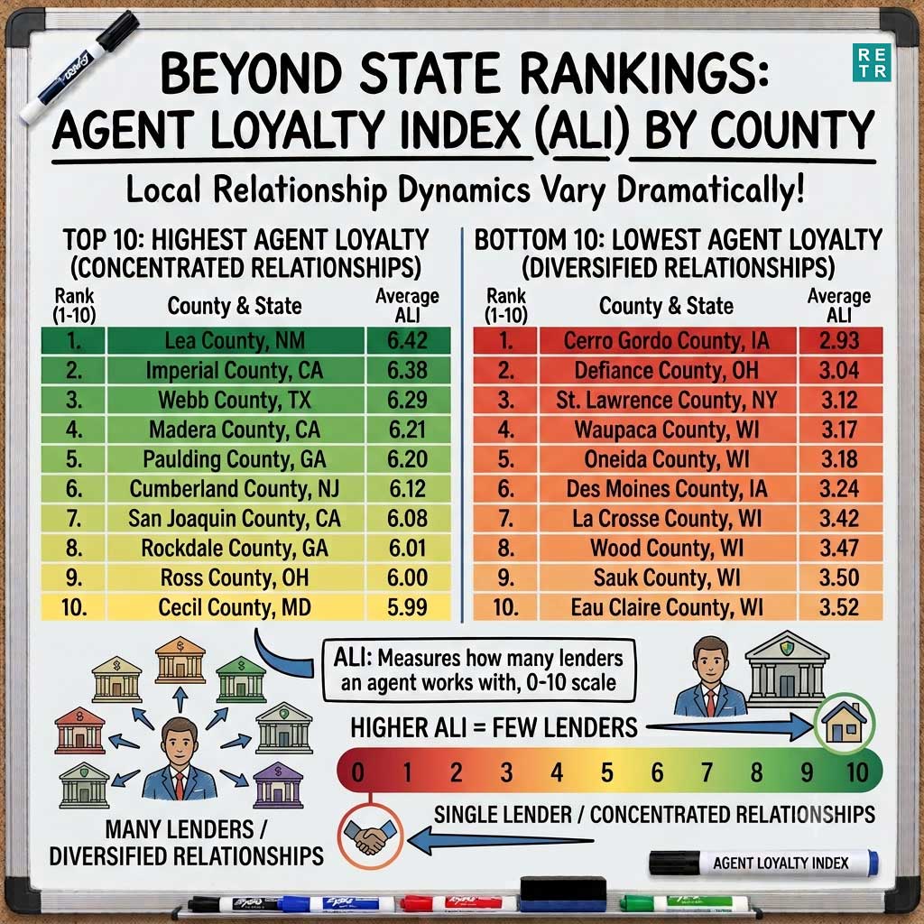 Mortgage Market Intel #28 - Beyond State Rankings: Agent Loyalty Index by County